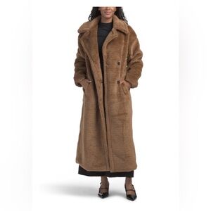 Avec Les Filles Double Breasted Teddy Coat S